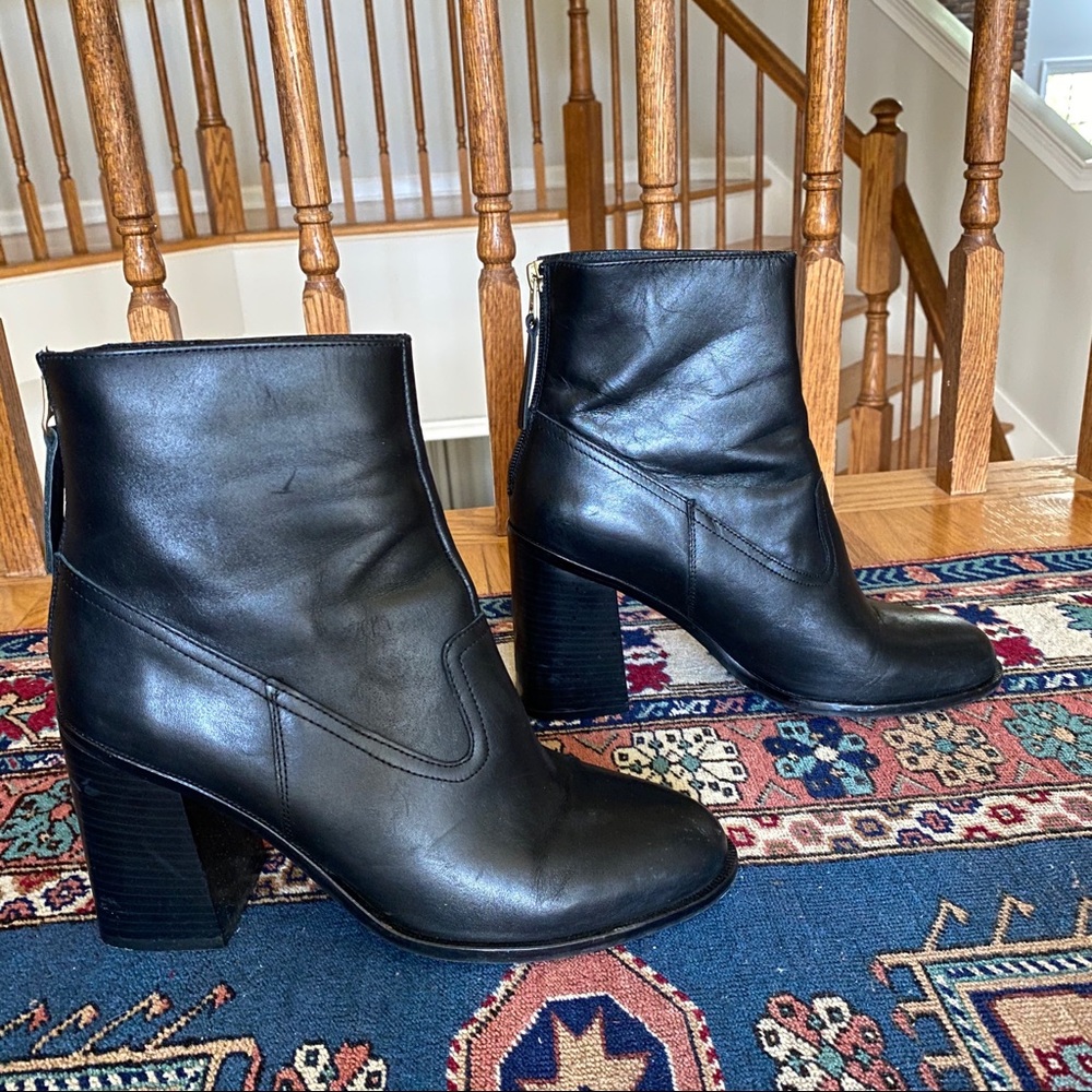 New Look black leather ankle boots